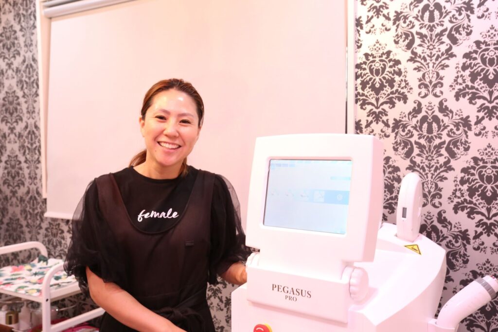 富士美容機の業務用脱毛機、実践的な研修内容