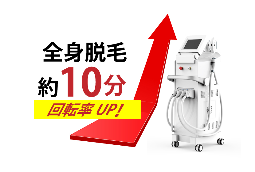 全身脱毛は約10分