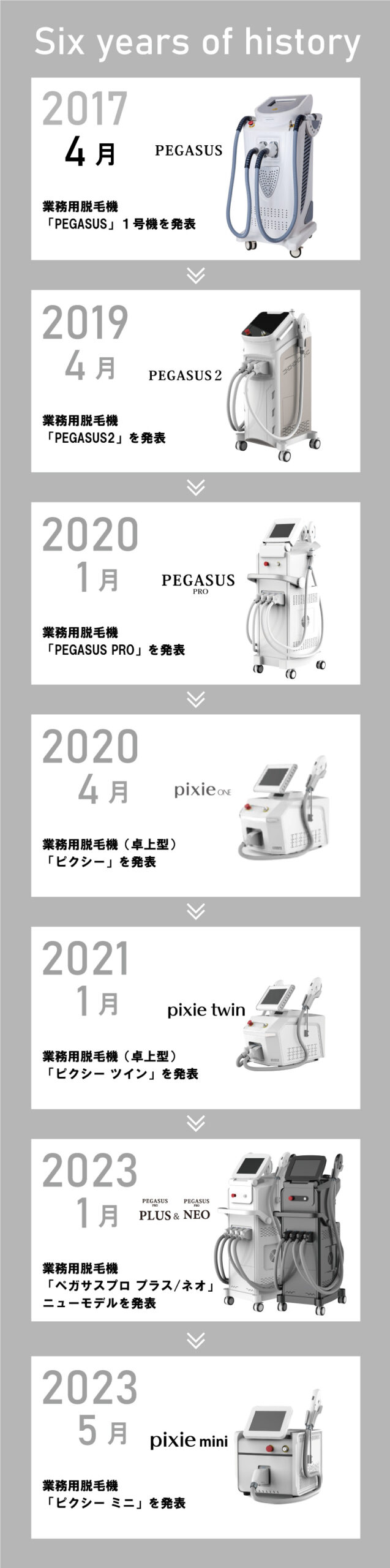 Pegasus6年の歩み